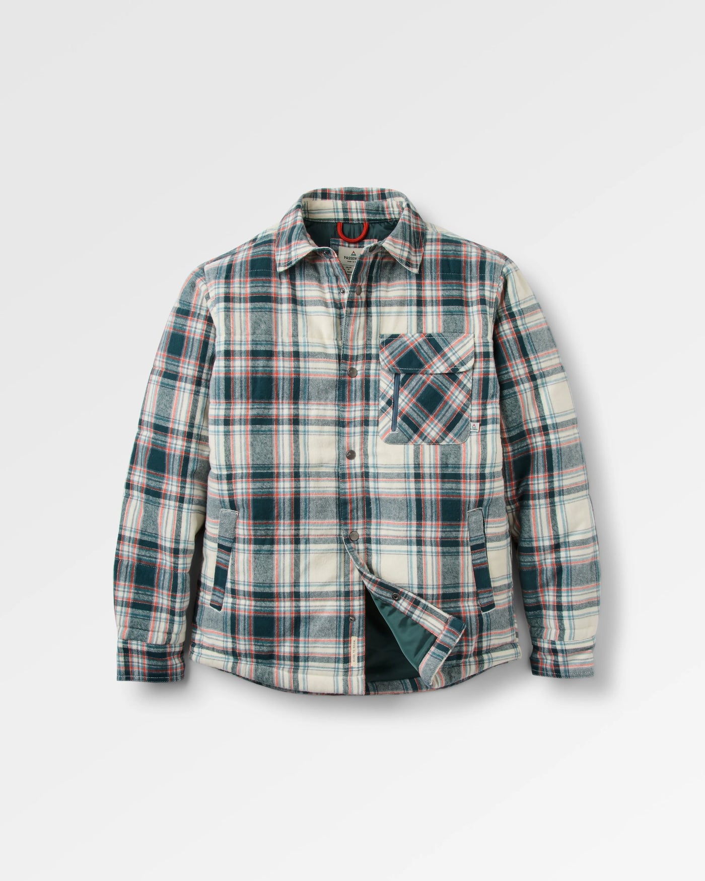 Taranaki Quilted Overshirt - Off White/Dark Fern Check